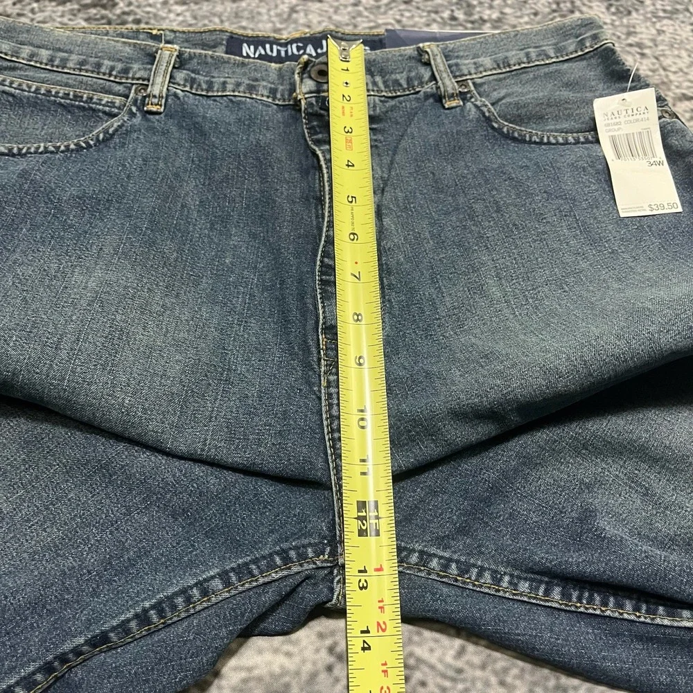 Vintage Nautica Shorts Size 34‎ Blue Baggy Denim Jorts Grunge Skater Y2K - NEW